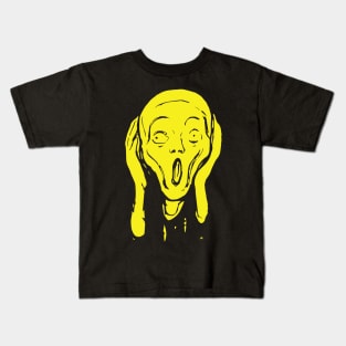 The Scream Edvard Munch The Scream Hearers Head Minimal Yellow Kids T-Shirt